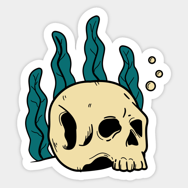 Submerged Skull Sticker by 4ntler